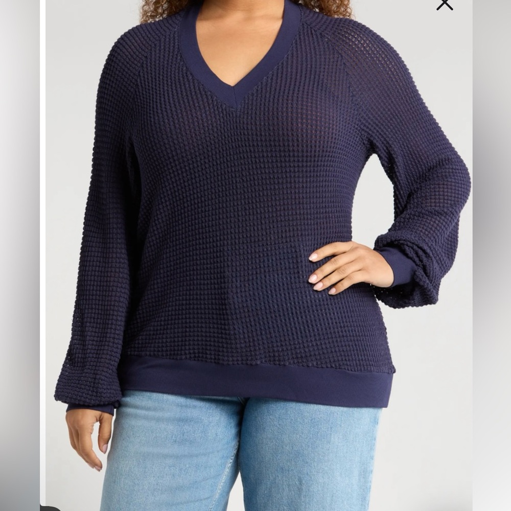 Gibsonlook courtside open stitch sweater